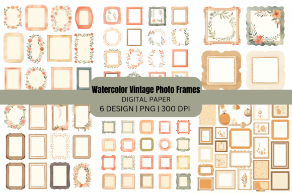 Download Watercolor Vintage Photo Frames - Photo frames Collection