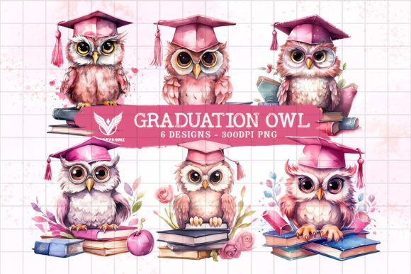 Download Pink Graduation Owl Sublimation Clipart - Owl sublimation Collection