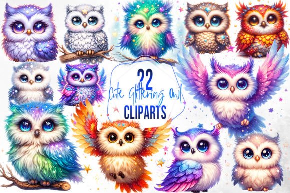 Download Glittering Cute Owl Sublimation Clipart - Owl sublimation Collection
