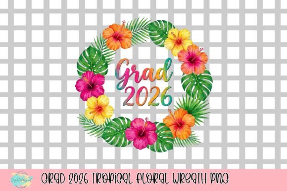 Download Grad 2026 Tropical Floral Wreath PNG - Floral wreath png Collection