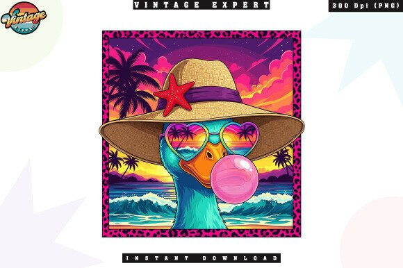 Download Duck Sunglasses Palm Tree Sunset PNG - Premium Resources