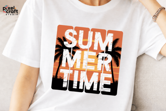 Download Summer Time Retro Sunset Beach PNG - Premium Bundle